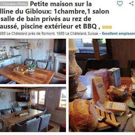 Petite maison sur la colline du Gibloux: 1chambre,1 salon et salle de bain privés au rez de chaussé, piscine extérieur et BBQ , Le Châtelard-Montreux Esterno foto