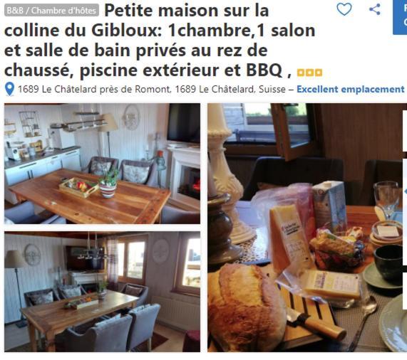 Petite maison sur la colline du Gibloux: 1chambre,1 salon et salle de bain privés au rez de chaussé, piscine extérieur et BBQ , Le Châtelard-Montreux Esterno foto